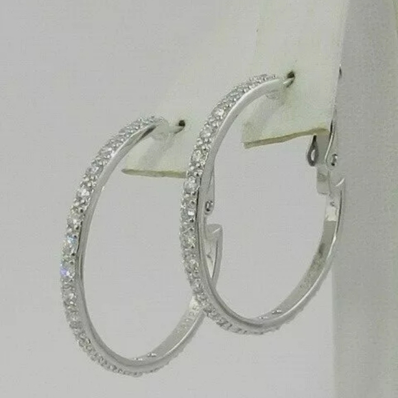simone l. smith  Jewelry  Simone L Smith Cz Hoop Earrings  Poshmark